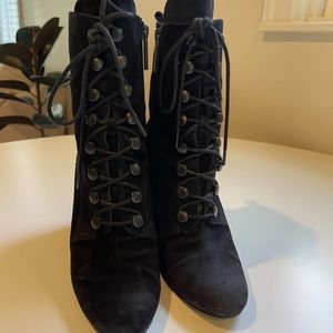 Black Kendall and Kylie Lace Up Booties Size 8